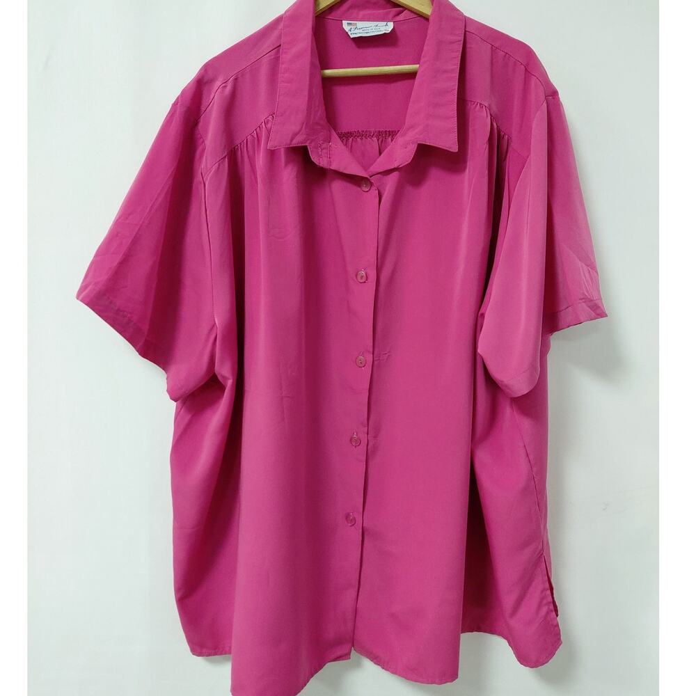 A Personal Touch Made in USA Pink Button-Up Shirt Solid Size 5X